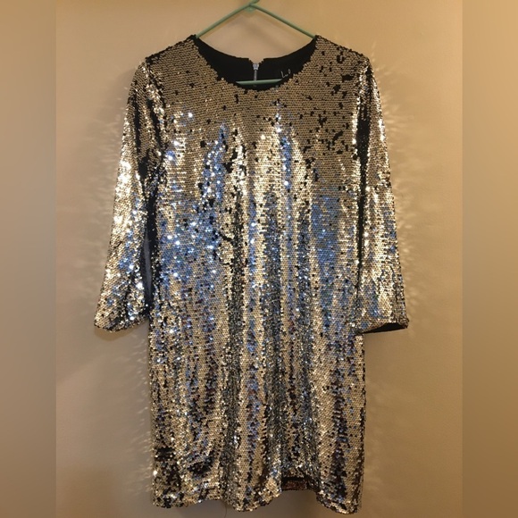 08. Lulus Main Event Silver Sequin Sheath Dress - Picture 11 of 14